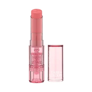 CATRICE Care in colours tono 020 Feelin´ pretty Bálsamo labial hidratante y acabado brillante rosa empolvado.