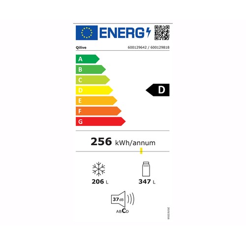 Frigorífico americano 176cm QILIVE Q.6642, No Frost, clasificación energética: D, H: 176cm, A: 89,7cm, F: 70,6cm, capacidad total: 76,1L, dispensador de agua..