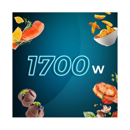 Freidora de aire, 5,5L, 1700W, CECOTEC Cecofry Full InoxBlack 5500 Connected Pack,  WiFI, APP, 8 programas.