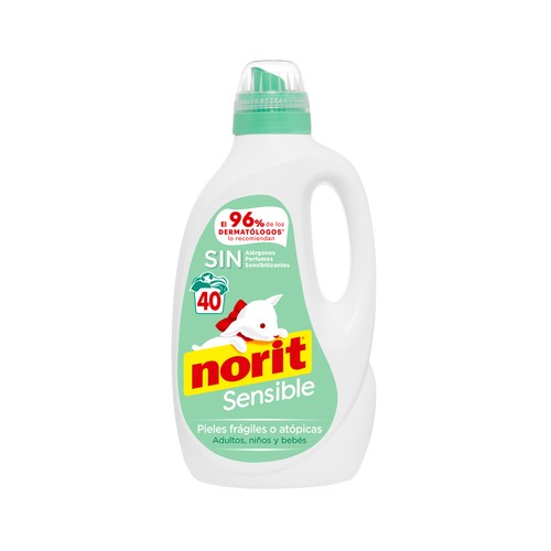 Detergente líquido hipoalergénico especial para pieles sensibles NORIT 40 lav. 2,12 l.