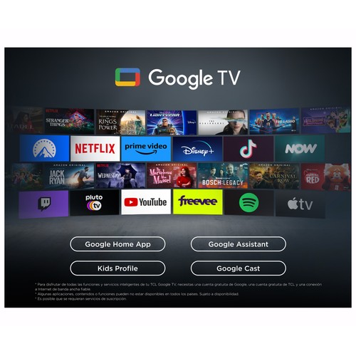 Televisión 139,7 cm (55") TCL 55T69C, 4K, Dolby vision / atmos, GOOGLE Tv, 3HDMI, USB, 60 Hz