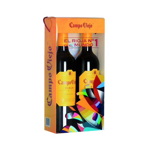 Estuche de botellas de vino tinto crianza con denominación de origen Rioja CAMPO VIEJO 2 x 75 cl.
