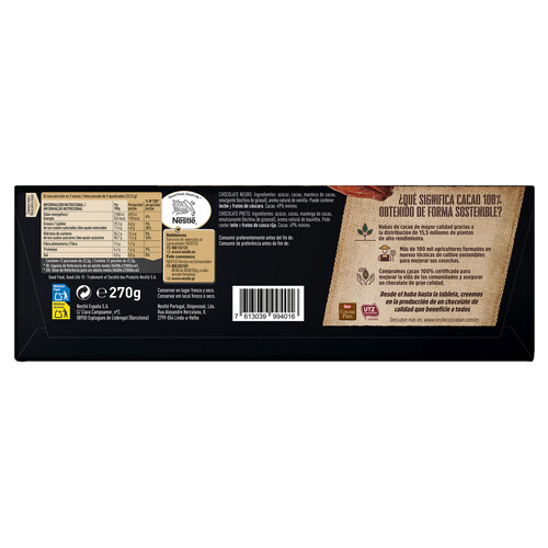 NESTLÉ Dark Chocolate negro 270 g.