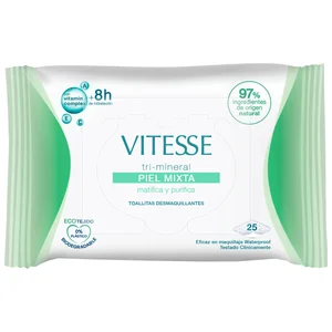 VITESSE Toallitas limpiadoras y desmaquillanes con Vitamin complex para pieles mixtas 25 uds.