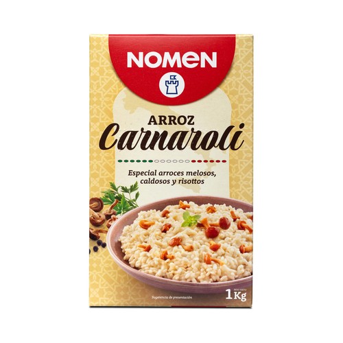 NOMEN Arroz Carnaroli especial para risotto, arroces melosos y caldosos paquete 1 kg.