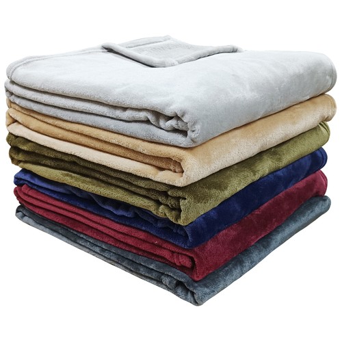 Manta plaid color Gris 130x170 cm franela liso 220gs, ACTUEL