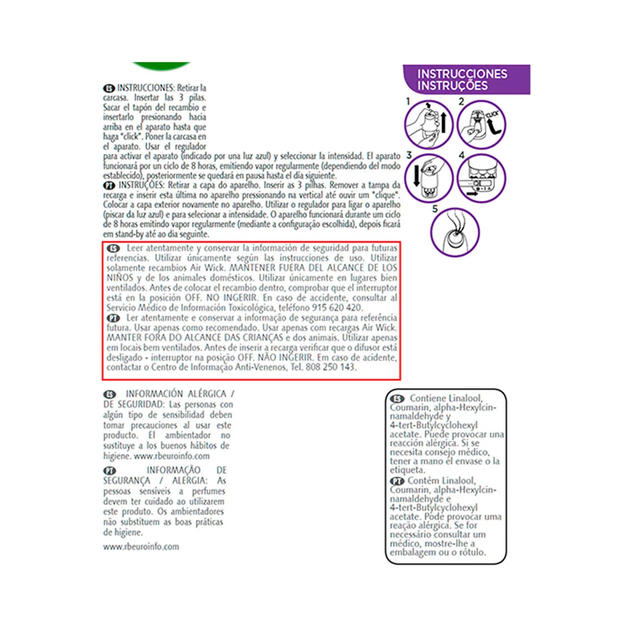 AIR WICK Ambientador difusor de aceites esenciales Lavanda- Recambio AIR WICK ESSENTIAL MIST 20 ml.