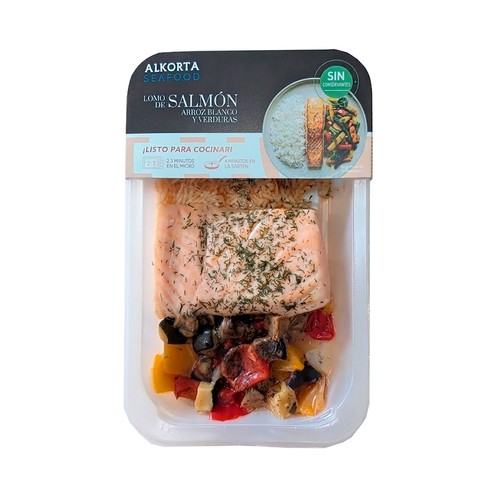 ALKORTA Salmón con arroz, soja y verduras 320 g.