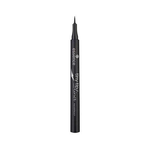 ESSENCE Tiny tip Eyeliner tono 01 Deep black resistente al agua (waterproof), super preciso y de acabado mate.