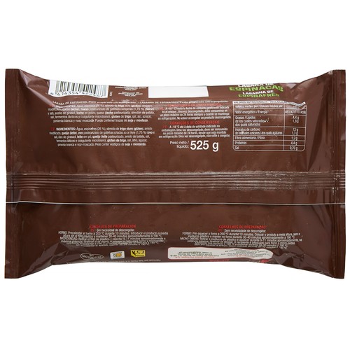 AUCHAN Lasaña ultracongelada, rellena de vegetales 525 g. Producto Alcampo