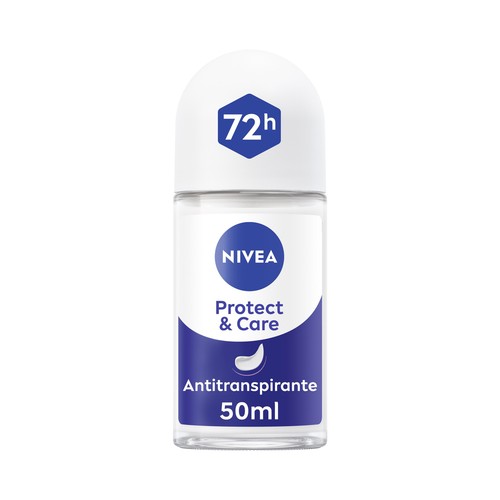 NIVEA Protege & cuida Desodorante roll on para mujer antitranspirante hasta 72 horas 50 ml.