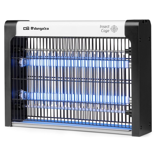 Atrapainsectos por descarga eléctrica ORBEGOZO MQ 4510, potencia 10W, luz LED ultravioleta.