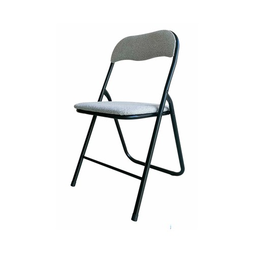 Silla plegable de acero, poliéster color gris, ALCAMPO.