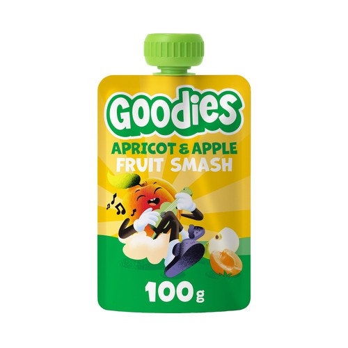 GOODIES Bolsita (pouch) de frutas (albaricoque y manzana), a partir de 6 meses 100 g.