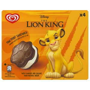 Imagen de DISNEY Rey León de Frigo Sandwich relleno de vainilla con galletas al cacao 4 x 60 ml.