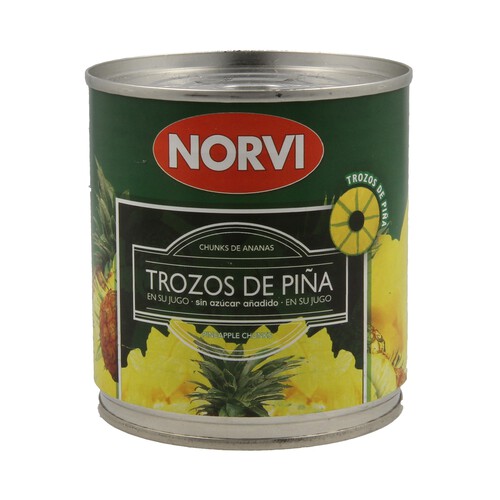 NORVI Trozos de piña en su jugo NORVI 270 g. peso neto escurrido