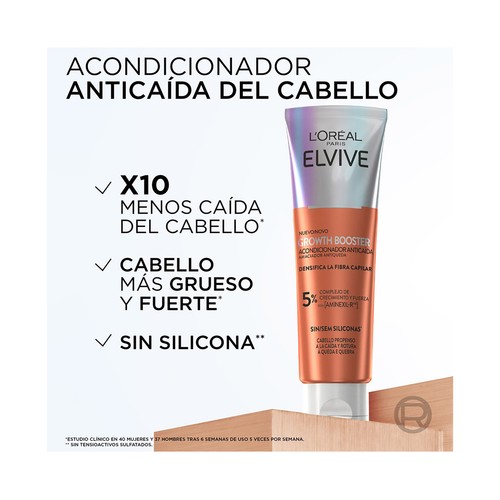 ELVIVE Growth booster Acondicionador capilar anticaída, para cabello propenso a la caída y rotura 150 ml.