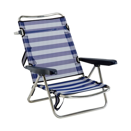 Silla de playa de aluminio y textileno con asa, varios colores ALCO.