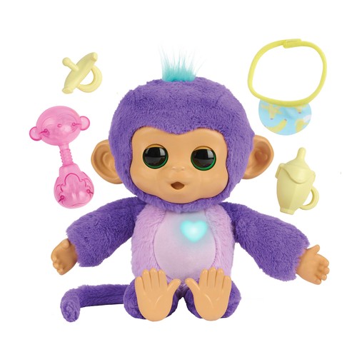 Figura Fingerlings cuida y mima, mono interactivo, BIZAK