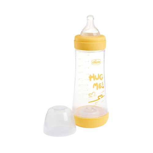 CHICCO Perfect 5 Biberón de 300 ml con tetina de silicona, flujo rápido y sistema anticólicos, a partir de 4 meses.