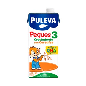 Imagen de PULEVA Peques 3 Leche (3) de crecimiento con cereales, de 12 a 36 meses 1 l.