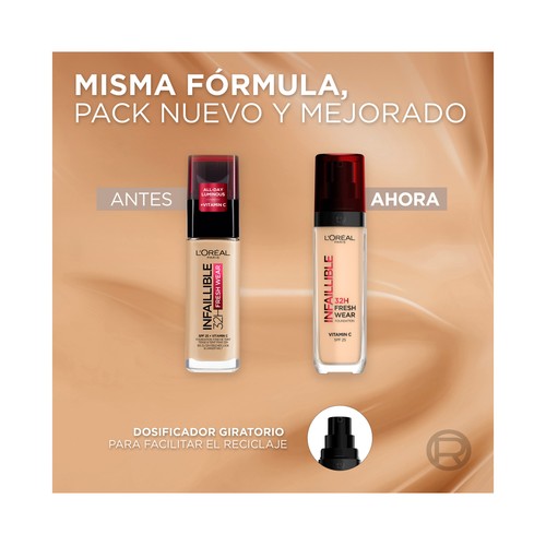 L´ORÉAL PARIS Infaillible freshwear Tono 310 Base de maquillaje, acabado larga duración (hasta 32 horas).
