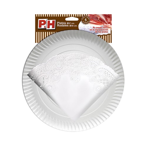 Platos de 27 centímetros y rodales de 35 centímetros P&H 5+5 unidades.