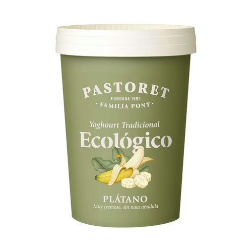 Yogur plàtano ecològico PASTORET 500 g.