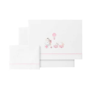 Tríptico para cuna, color rosa, INTERBABY Jirafa bicicleta.