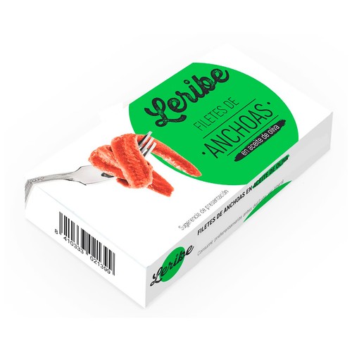 Imagen de Filetes de anchoa en aceite de oliva LERIBE 45 g.(P. N. E. 26 g.)
