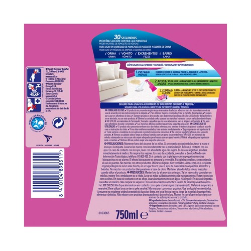 VANISH Quitamanchas especial mascotas VANISH OXI ACTION 750 ml.