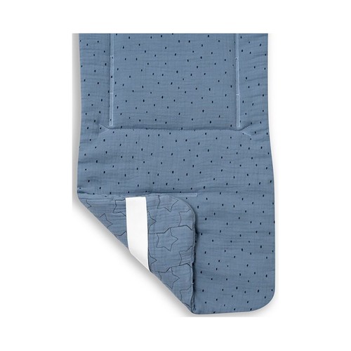 Colchoneta para silla de paseo, reversible de muselina puntos + estrellas, INTERBABY.