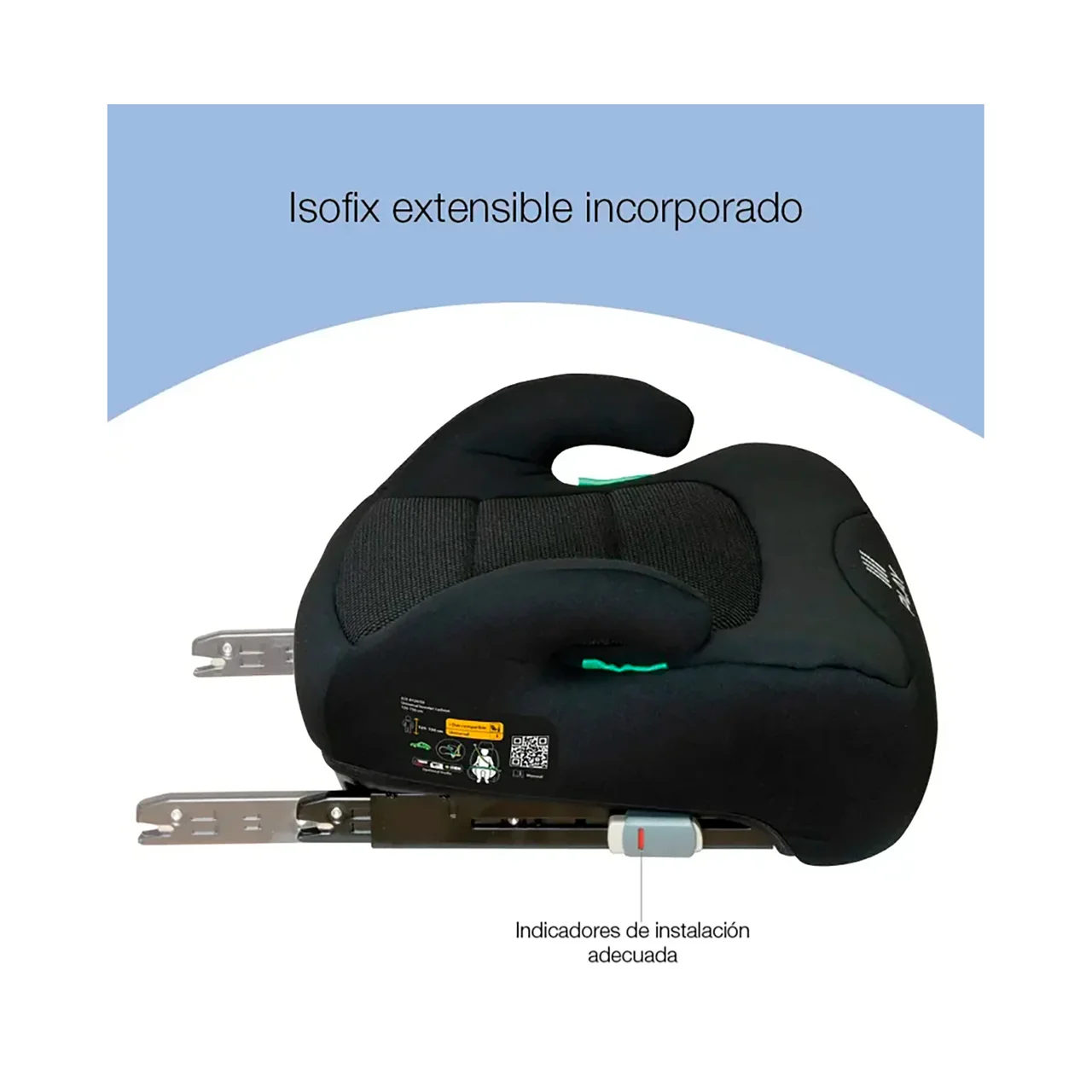 Elevador auto Three Fix, color negro, 125 - 150cm, compatible con Isofix y sin Isofix, triple capa de acolchado