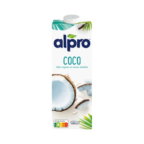 ALPRO Bebida de coco con arroz 100% vegetal y sin azúcares añadidos  1 l.