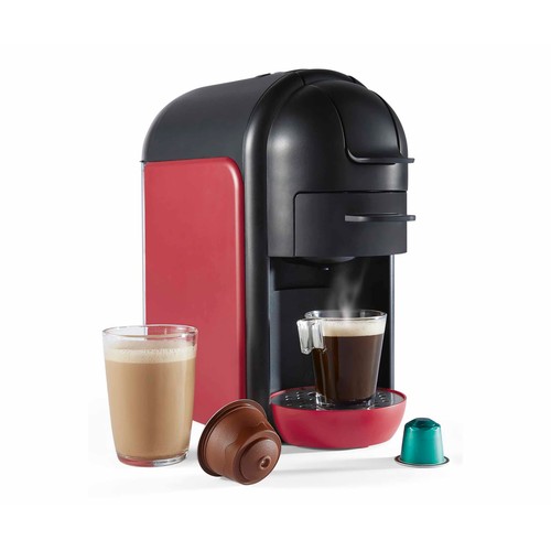 Cafetera compatible con cápsulas Dolce Gusto y Nespresso QILIVE Q.5260 roja, presión 20bar, depósito 600ml.