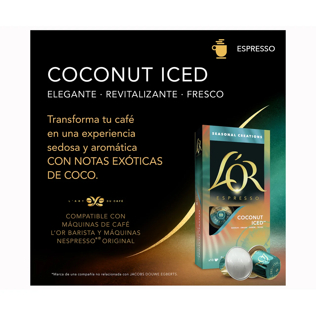 Café en cápsulas de coco 10 uds. 52 g.