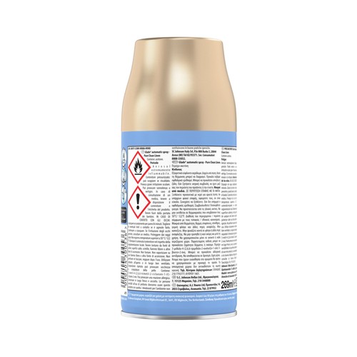 GLADE Pure clean linen Recambio de ambientador automático en spray con fragancia infusionada con aceites esenciales 269 ml.