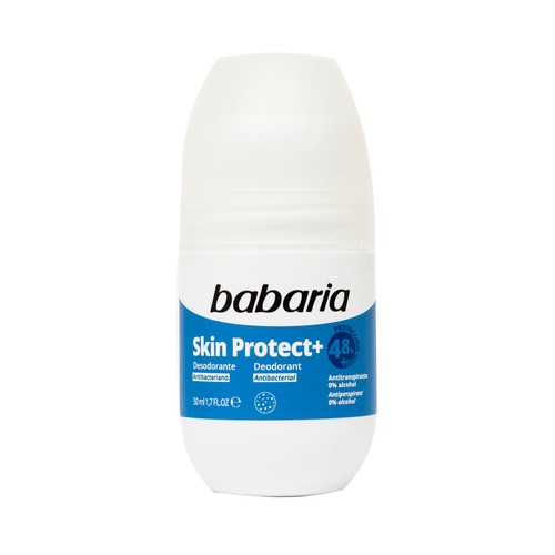 BABARIA Skin protect+ Desodorante roll on para mujer con acción antibacteriana y antitranspirante hasta 48 horas 50 ml.