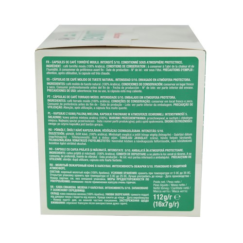 PRODUCTO ALCAMPO Café en cápsulas Lungo I5, 16 uds.