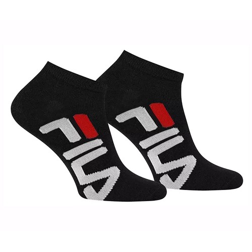 Pack 2 calcetines tobilleros FILA, color negro, talla 35/38