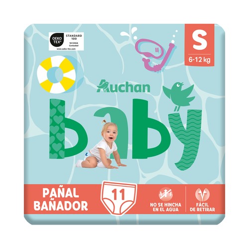 PRODUCTO ALCAMPO Baby Pañales bañador unisex (bañador desechable) talla S, para niños de 6 a 12 kilos 11 uds.