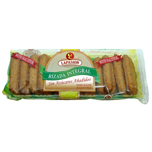 Rizada integral con maltitol, harina y salvado de trigo LAPASION bolsa 180 g.