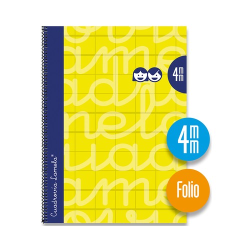 Cuaderno tapa forrada A4 cuadrovia de 4 milímetros, 80 hojas, EDITORIAL LAMELA.