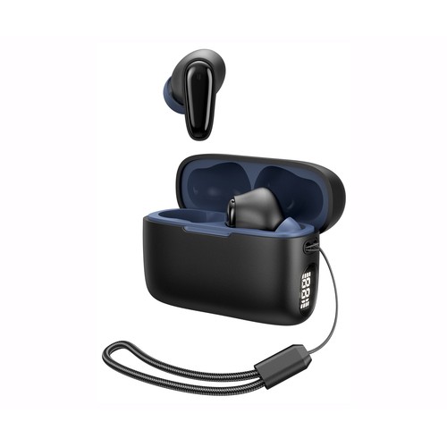 Auriculares Inalámbricos Bluetooth QILIVE Q.1225, color negro, estuche cargador, 6h de autonomía
