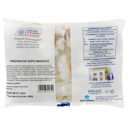 CONFREMAR Preparado para sopa de marisco CONFREMAR 500 g.