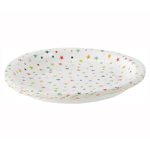 Platos desechables decorados con estrellas, 10 unidades, ACTUEL.