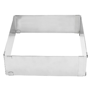 Imagen de Molde de tarta extensible, acero inoxidable, 16x16-29x29 cm, ALCAMPO.