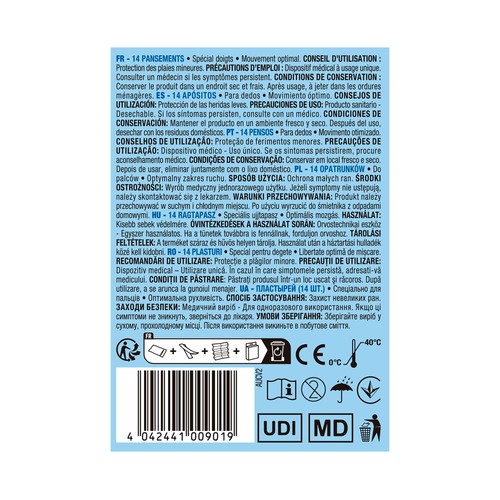 PRODUCTO ALCAMPO Apósitos para dedos de la mano, de 2 formas y tamaños diferentes 14 uds.