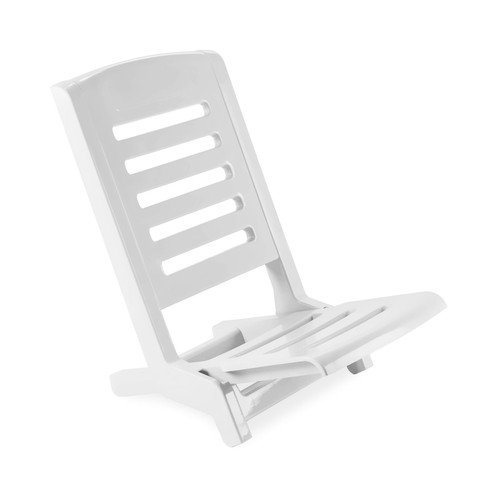 Silla de playa plegable de color blanco  3 7*52*51cm, PLASTICOS JOLUCE.