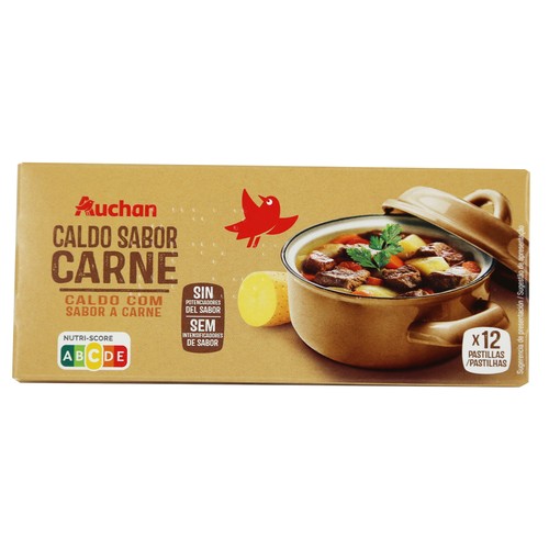 PRODUCTO ALCAMPO Pastillas de caldo de carne 12 uds. 120 g.